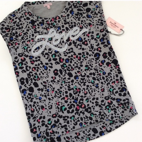 Juicy Couture ‘Love’ Graphic Leopard Print Top New With Tags S - Picture 4 of 8